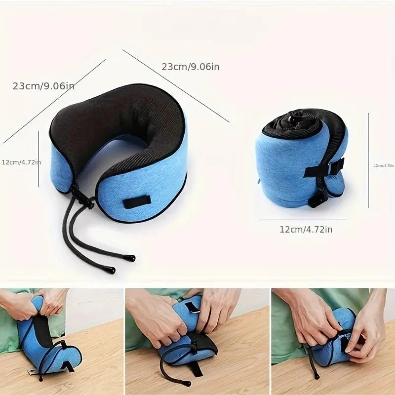 Travel Pillow 100% Pure Memory Foam Travel Neck Pillow, Airplane Pillow for Traveling、Car、Home、Office，Washable Cover Zenn Organics Inc