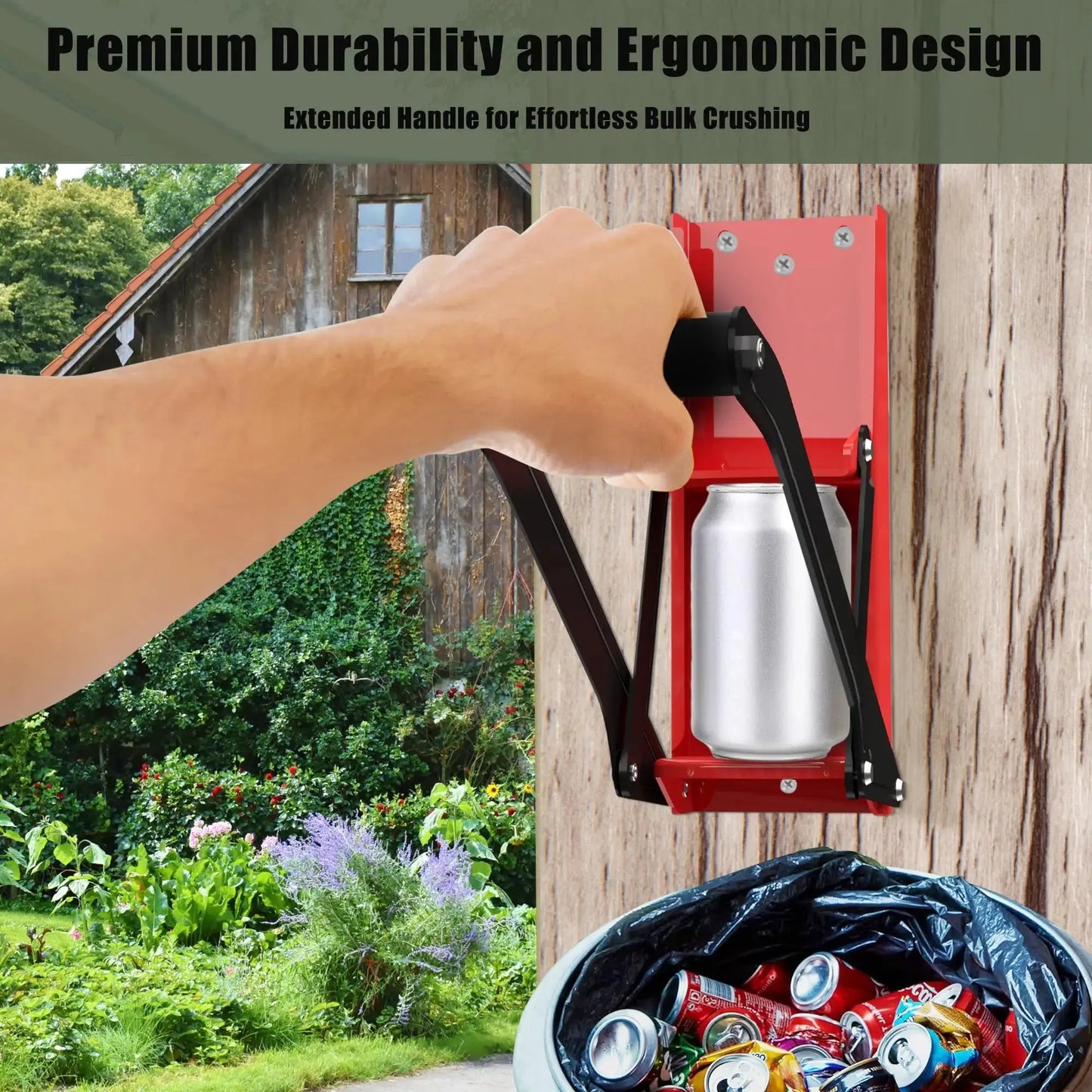 Crushers for Recycling 12/16oz Heavy Duty Metal Can Crusher Wall Mounted Soda & Beer Can Smasher for Recycling Bottle Opener Zenn Organics Inc