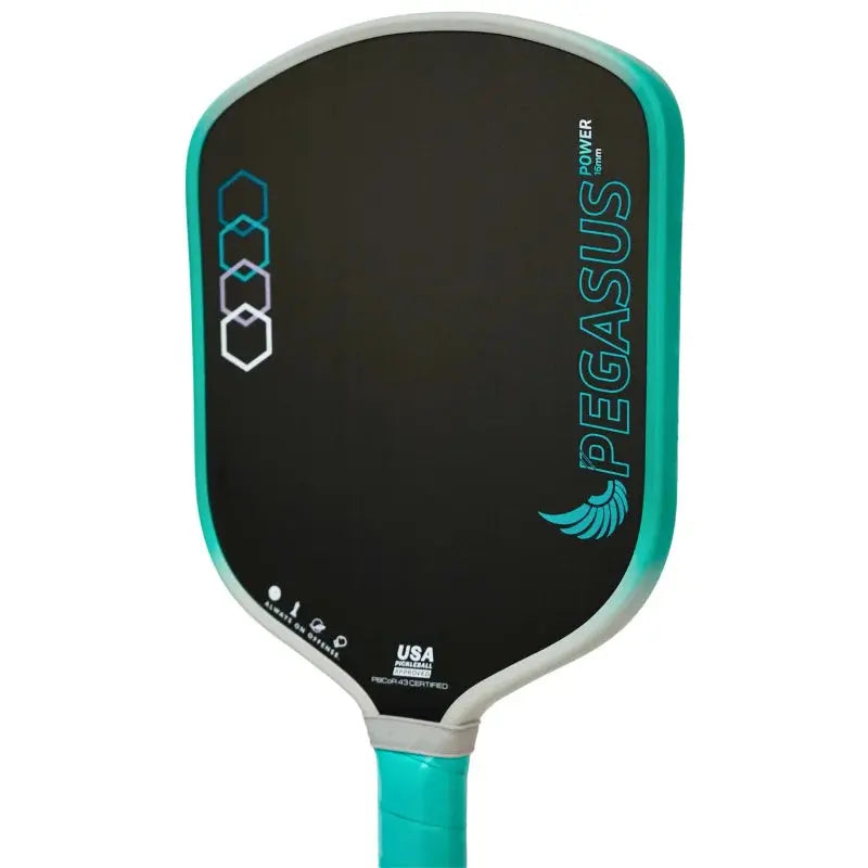 PEGASUS 16MM Pickleball Paddle, T700 Carbon Fiber Textured Surface, Polyer Honeycomb Core, Wide-body Paddle, Enhanced Power&Spin Zenn Organics Inc