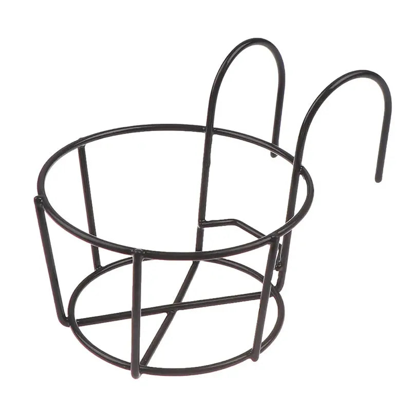 Garden Hanging Plant Iron Racks Balcony Round Flower Pot Rack Railing Fence Zenn Organics Inc