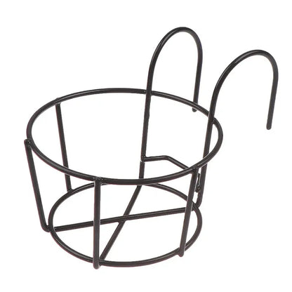 Garden Hanging Plant Iron Racks Balcony Round Flower Pot Rack Railing Fence Zenn Organics Inc