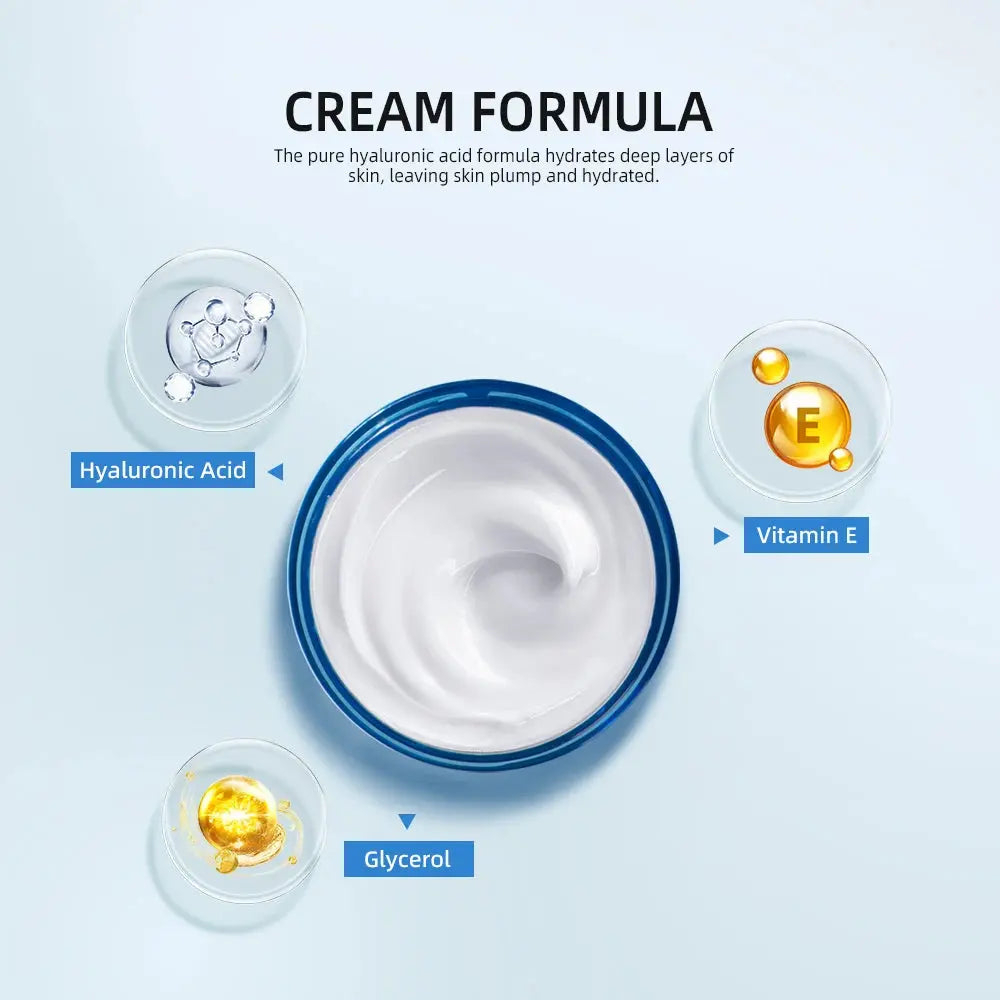 Zenn Organics hyaluronic acid gel cream moisturizer for dry skin, featuring a smooth, hydrating facial lotion in a jar.