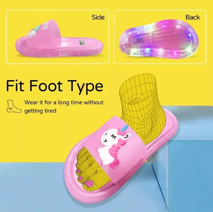 Children‘s Boys Girls Slippers Cartoon Unicorn Animals Prints Shoes Lighted Fashion Cute Shoes Bathroom Kids Toddler Slippers Zenn Organics Inc
