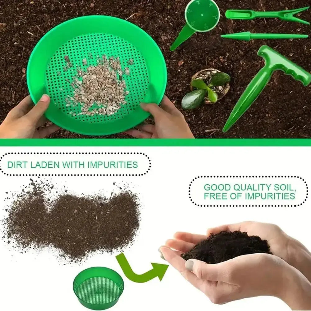 Garden Sieve Soil Sifter, Round Sieve Earth Stone Fine Gardening Tool Home Planting Sieve Screen Garden Soil Filter Net Sifter Zenn Organics Inc