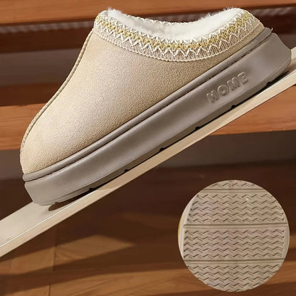 Women's Comfort Lined Slippers Soft Sole Winter Warm Indoor Outdoor Shoes Elegant Couple Slippers Zenn Organics Inc