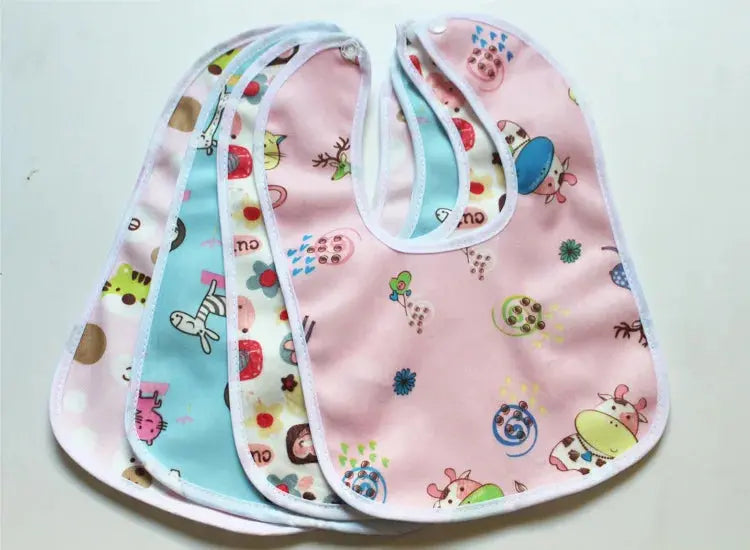 Baby Cartoon Snap Waterproof Bib Super Soft Baby Bib Newborn Crystal Velvet Saliva Towel Zenn Organics Inc