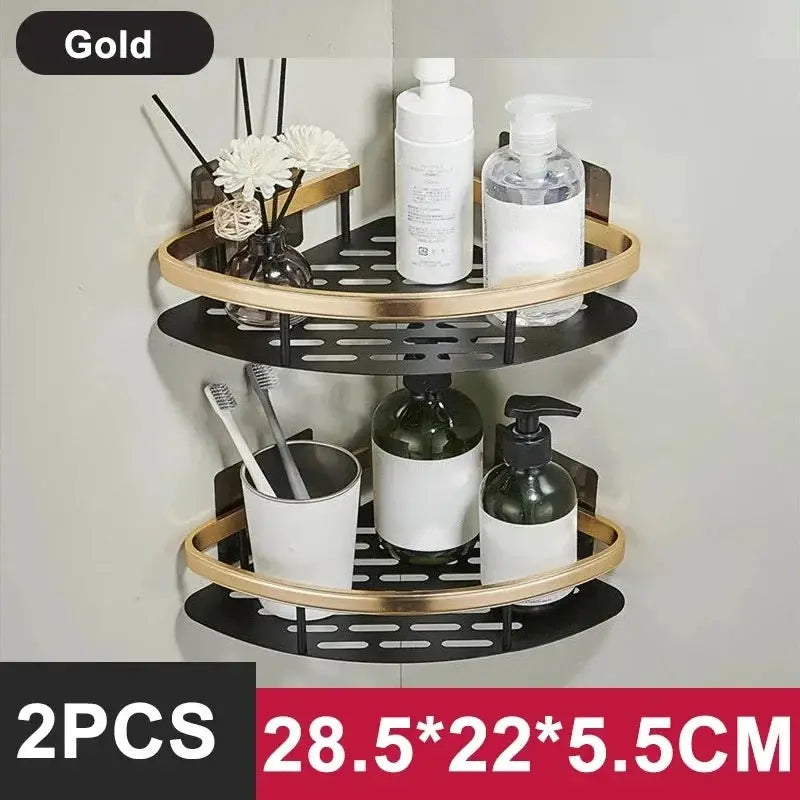 Bathroom Shelf Kitchen Storage Organizer Aluminum Alloy Shampoo Rack Shower Shelf Bathroom Accessories No Drill Shelf Zenn Organics Inc