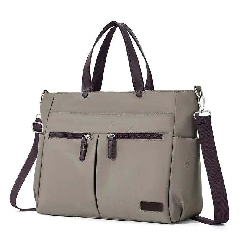 【 Laptop Bag 】 Nylon casual ladies' laptop bag, daily commuting briefcase, lightweight double main pocket single-shoulder bag Zenn Organics Inc