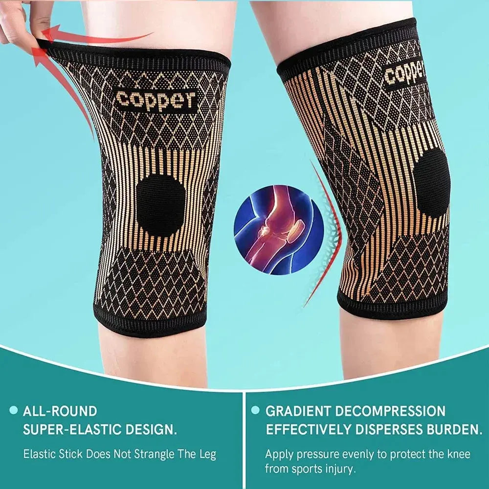 Copper Knee Brace for Arthritis Pain & Support-Copper Knee Sleeve for knee pain Compression sleeve for Sports,Knee Pain Relief Zenn Organics Inc