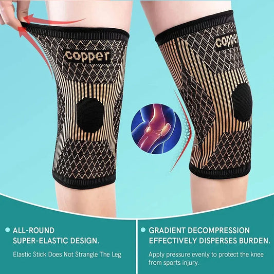 Copper Knee Brace for Arthritis Pain & Support-Copper Knee Sleeve for knee pain Compression sleeve for Sports,Knee Pain Relief Zenn Organics Inc