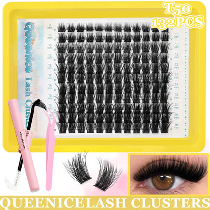 DIY Eyelash Extension Kit Individual Lashes Cluster Mix Lash Clusters with Lash Bond and Seal and Lash Accessories Zenn Organics Inc
