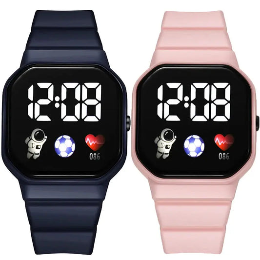 Kids Watch Sport LED Digital Watches Football Silicone Strap Waterproof Electronic Wristwatch for Children Boys Girls Gifts Zenn Organics Inc