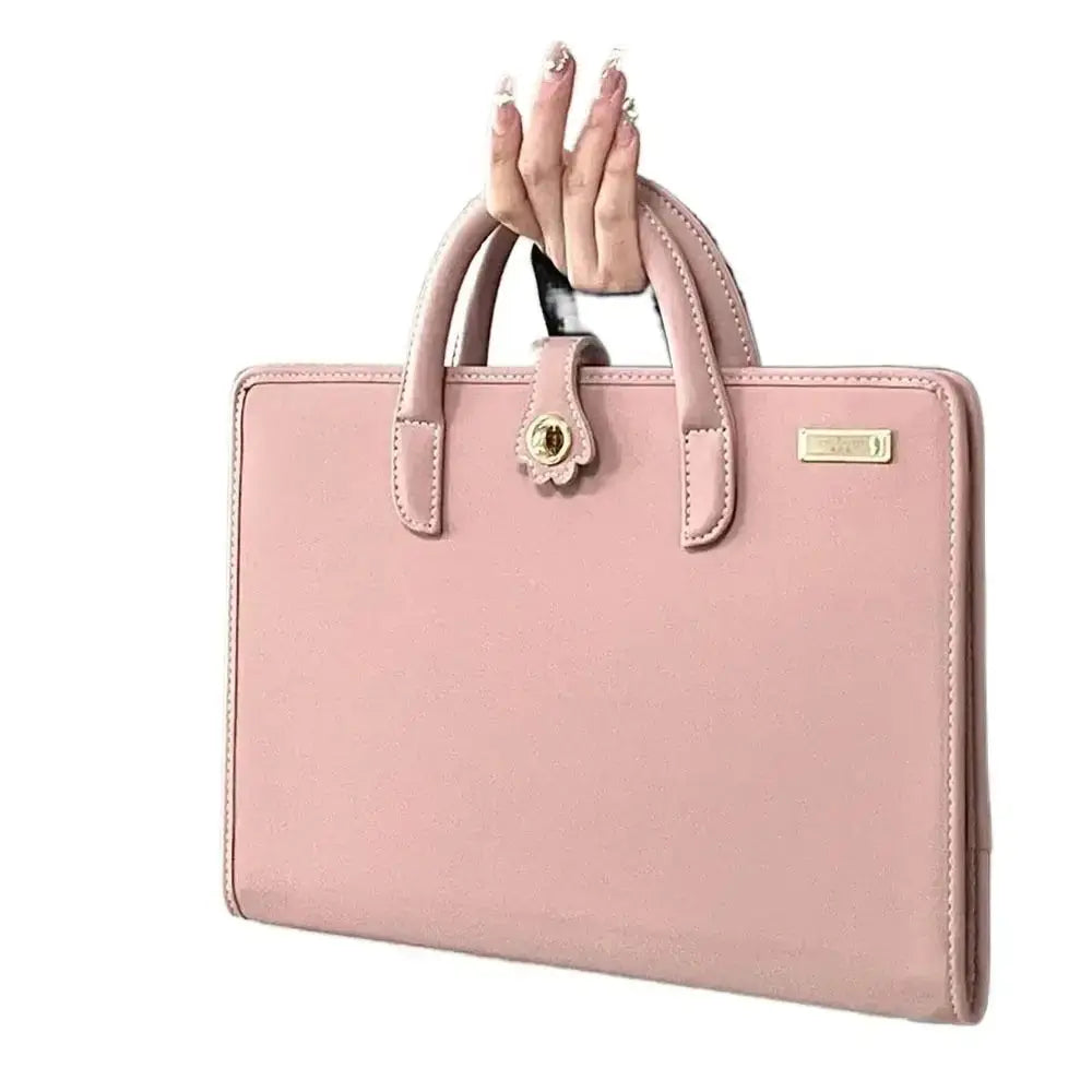 Laptop Handbag Pink Laptop Bag PU Fashion Laptop Sleeve Breathable Top-Handle Computer Protective Case for Girl Zenn Organics Inc