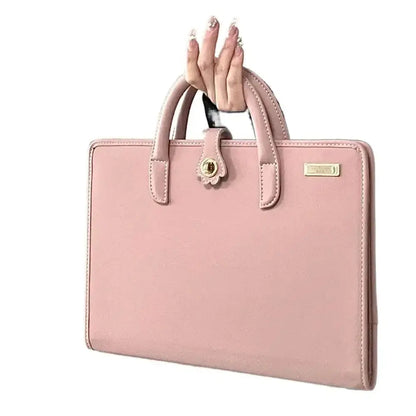 Laptop Handbag Pink Laptop Bag PU Fashion Laptop Sleeve Breathable Top-Handle Computer Protective Case for Girl Zenn Organics Inc