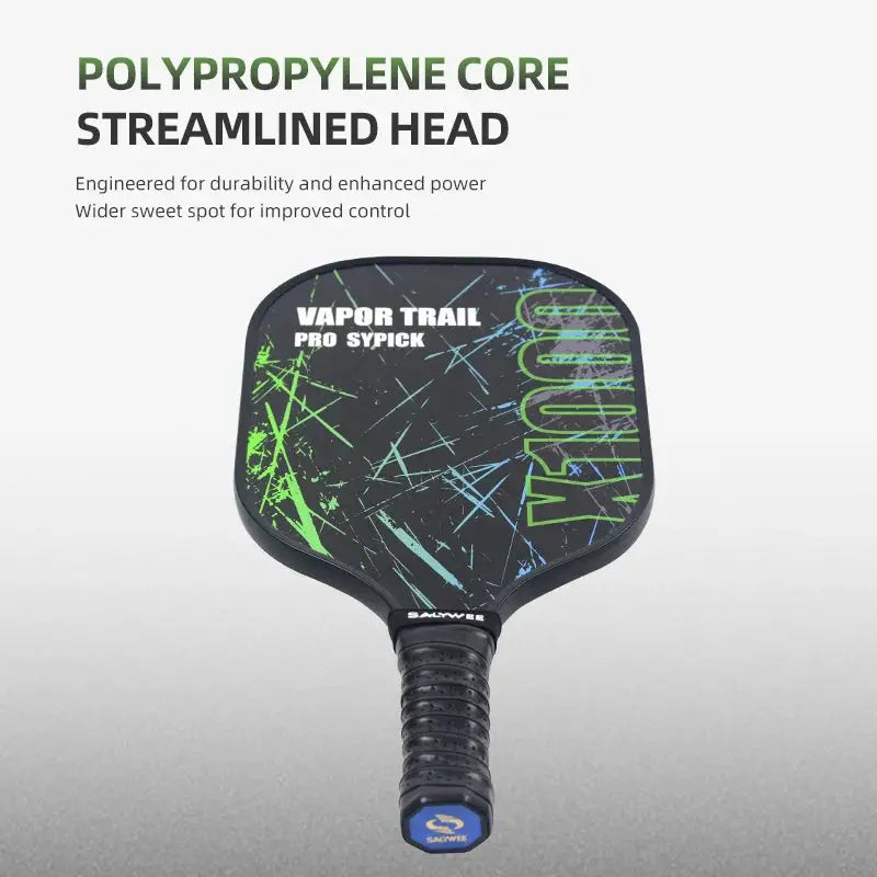 SALYWEE Pro Pickleball Paddle - X1000, Durable Fiberglass, Prevent Paint Peeling, Black & Neon Green Design, PP Honeycomb Core Zenn Organics Inc