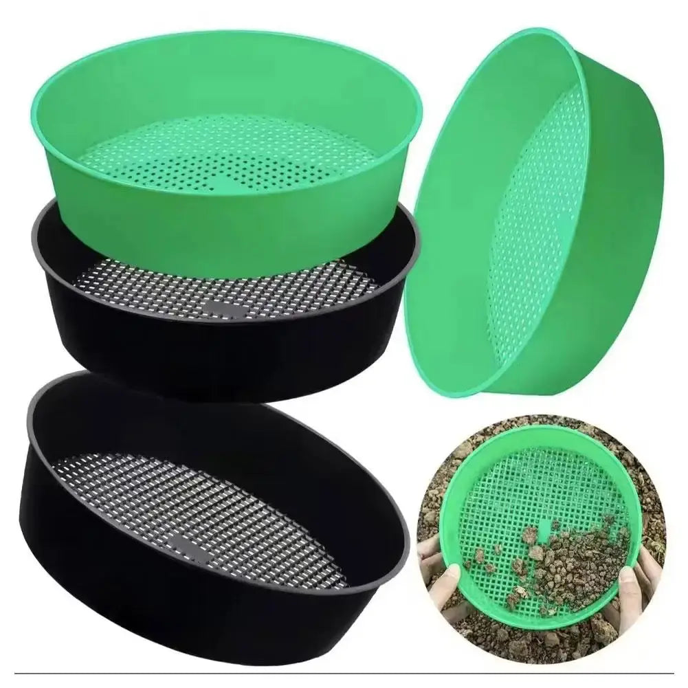 Garden Sieve Soil Sifter, Round Sieve Earth Stone Fine Gardening Tool Home Planting Sieve Screen Garden Soil Filter Net Sifter Zenn Organics Inc