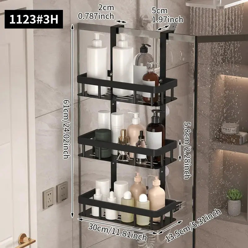 2/3 Tier Shower Organizer Rack - No-Drill Hanging Design for Bathroom & Shower Essentials, Shower Caddies Bathroom Organizer Zenn Organics Inc
