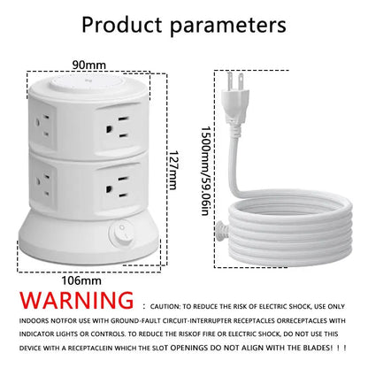 US Stock ETL Power Strip Surge Protector Outlet Extender withOutlets 4 USTowerB   6 Power Strip Flat Plug for Home/Office/School Zenn Organics Inc