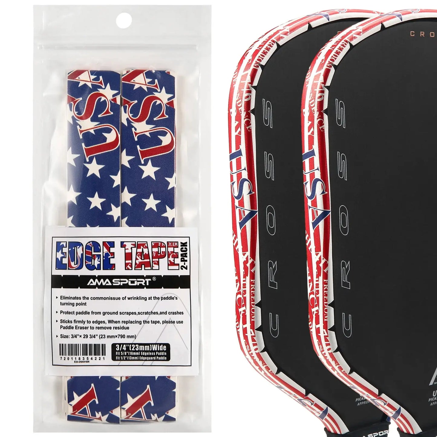 Pickleball Paddle Protection Tape New Color for 13mm/16mm/19mm Padel- 2 Units Pack Paddle Head Edge Guard- Pickleball Lead Tape Zenn Organics Inc