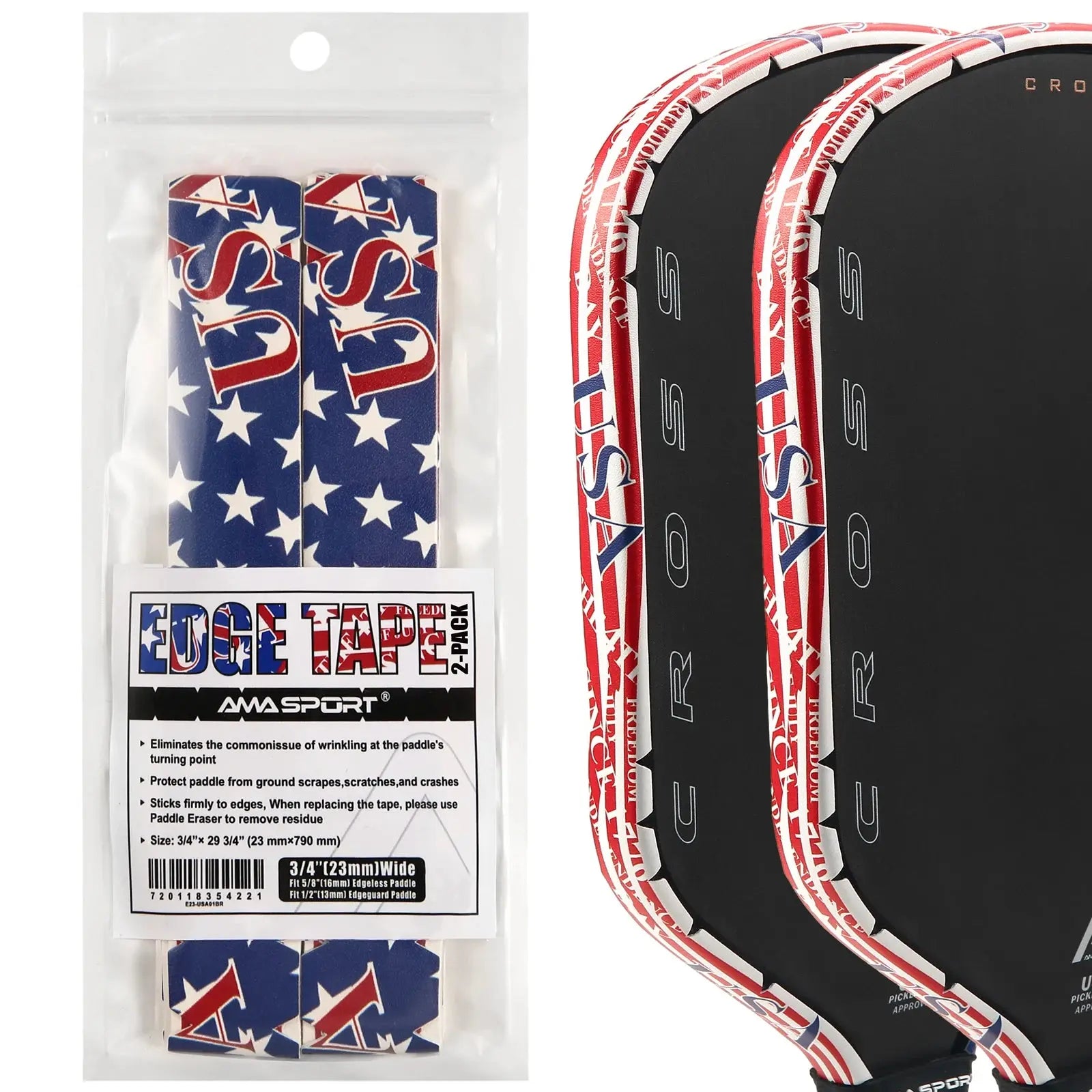 Pickleball Paddle Protection Tape New Color for 13mm/16mm/19mm Padel- 2 Units Pack Paddle Head Edge Guard- Pickleball Lead Tape Zenn Organics Inc
