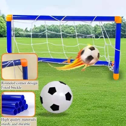 Portable Indoor/Outdoor Toy Football Goal Set44x25cm - Micro Soccer Net Pump&Ball Lightweight Kids Training Park Beach Games Zenn Organics Inc