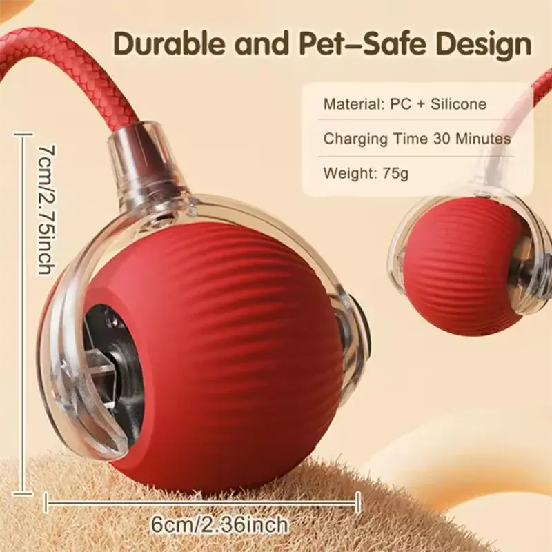 Zenn Organics Inc hot pet dog toys, teasing cat balls, self-exciting cat sticks, durable, wear-resistant pet toys in vibrant colors