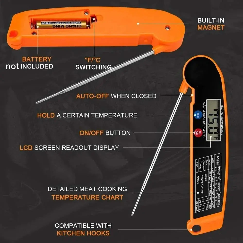 Digital Kitchen Food Thermometer For Meat Water Milk Cooking Food Probe BBQ Electronic Oven Thermometer Kitchen Tools Zenn Organics Inc
