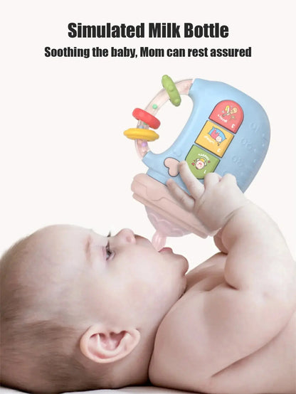 1pc Baby Musical Feeding Bottle Newborn Soft Teether Rattles Educational Toy 18M+ Mobile Rattles Toys Soothing Vocal Music Zenn Organics Inc