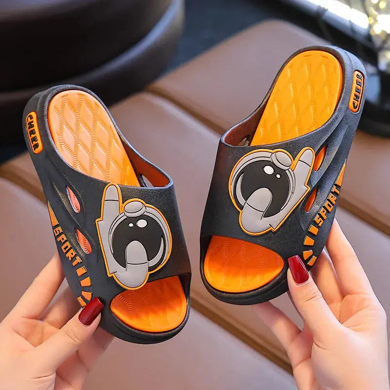 2026 Kids Summer Slippers Cartoon Non Slip Soft Sole Parent Child Bathroom Outdoor Home Sandals Comfortable Walking Shoes Zenn Organics Inc