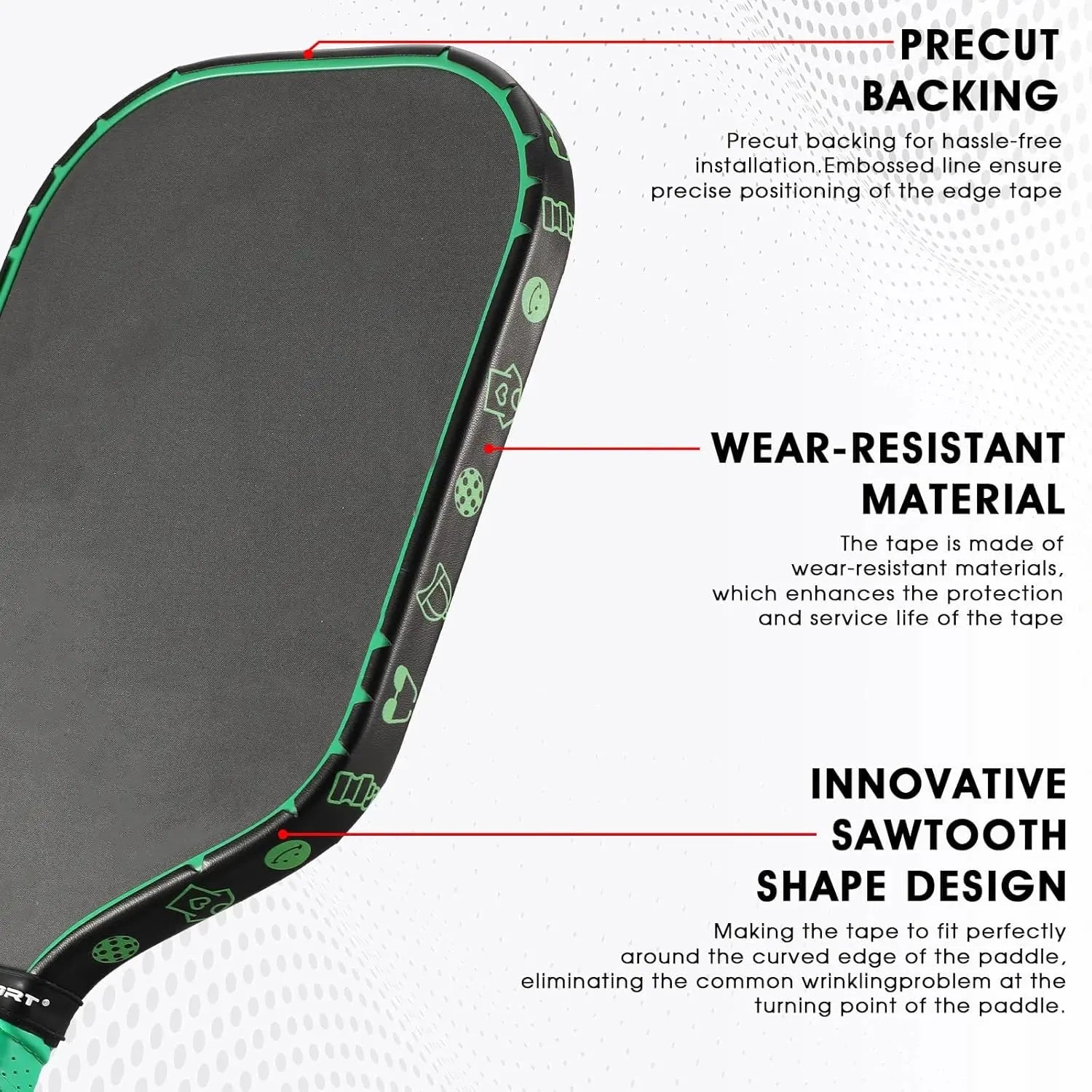 Pickleball Paddle Protection Tape New Color for 13mm/16mm/19mm Padel- 2 Units Pack Paddle Head Edge Guard- Pickleball Lead Tape Zenn Organics Inc