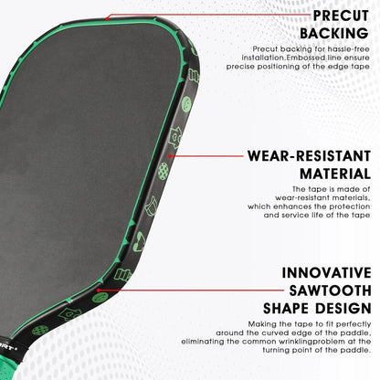 Pickleball Paddle Protection Tape New Color for 13mm/16mm/19mm Padel- 2 Units Pack Paddle Head Edge Guard- Pickleball Lead Tape Zenn Organics Inc