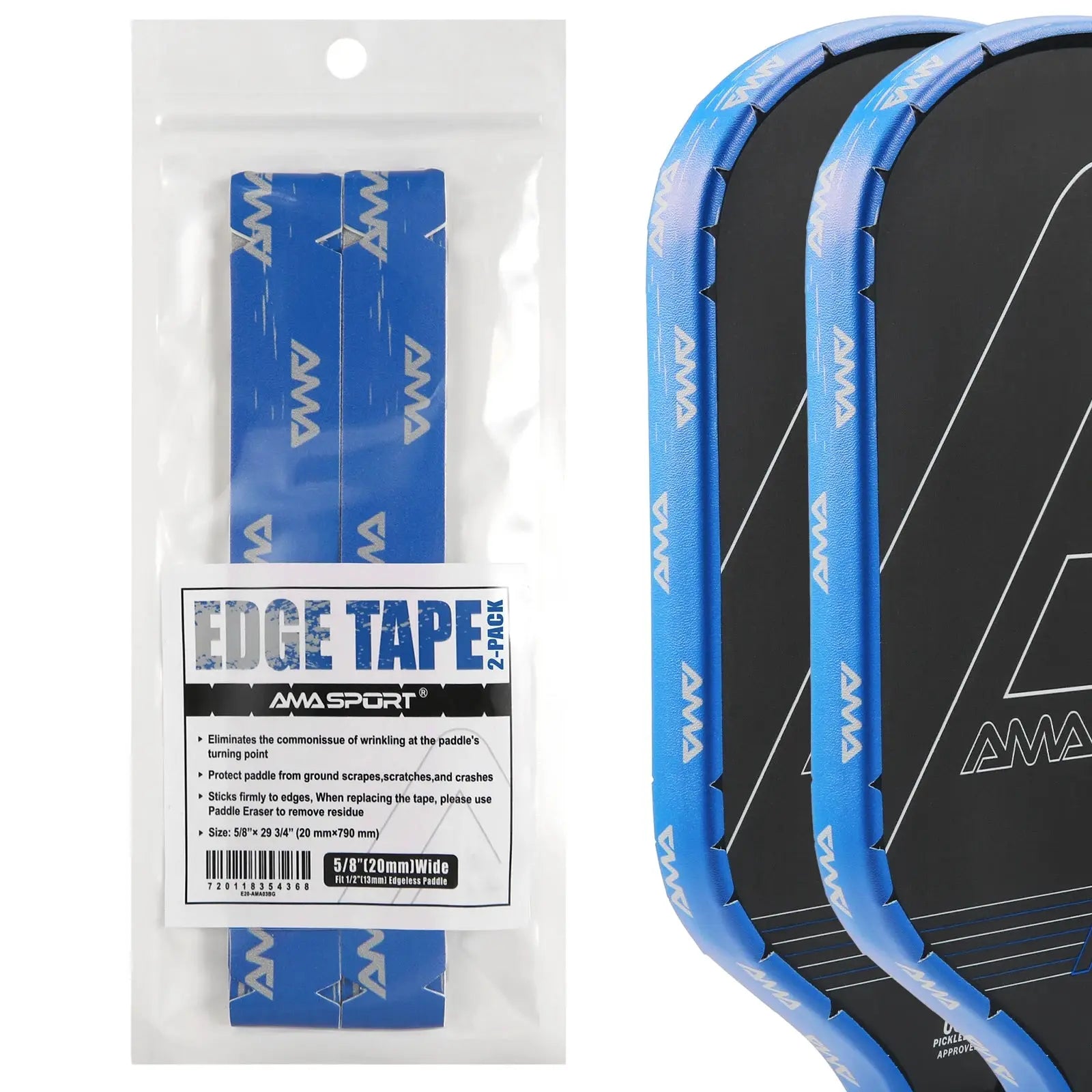 Pickleball Paddle Protection Tape New Color for 13mm/16mm/19mm Padel- 2 Units Pack Paddle Head Edge Guard- Pickleball Lead Tape Zenn Organics Inc