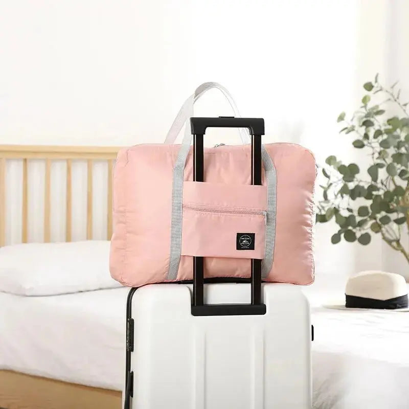 Fashionable Foldable Travel Bag: Large Capacity, Splash-Proof Carry-On Luggage Handbag for Unisex Fitness & Holiday Trips Zenn Organics Inc