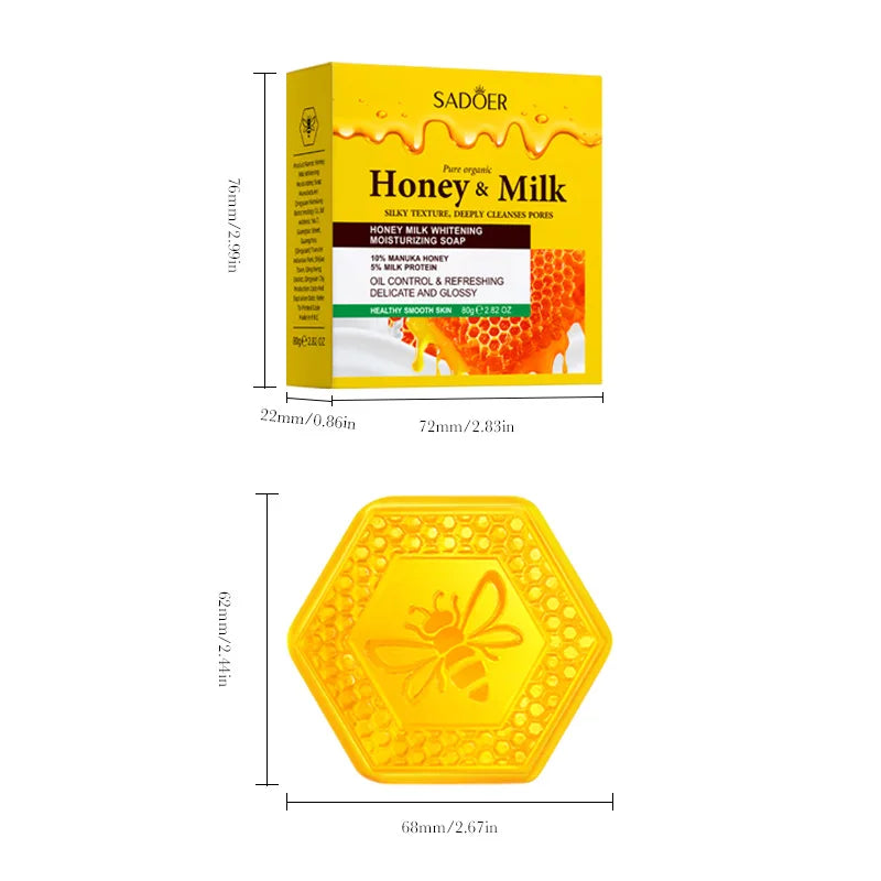 Honey Milk Whitening Moisturizing Deep Cleansing Facial Soap, Refreshing And Oil-Controlling Body Soap For Smooth Delicate Skin. Zenn Organics Inc