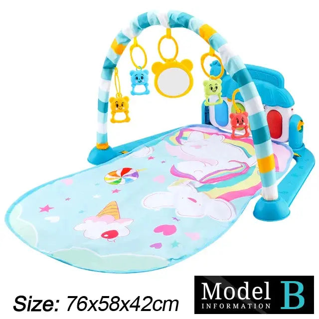 Baby Fitness Stand Music Play Gym Activity Toys Newborn Piano Crawling Blanket Pedal Game Pad Early Education 0-36 Months Gifts Zenn Organics Inc