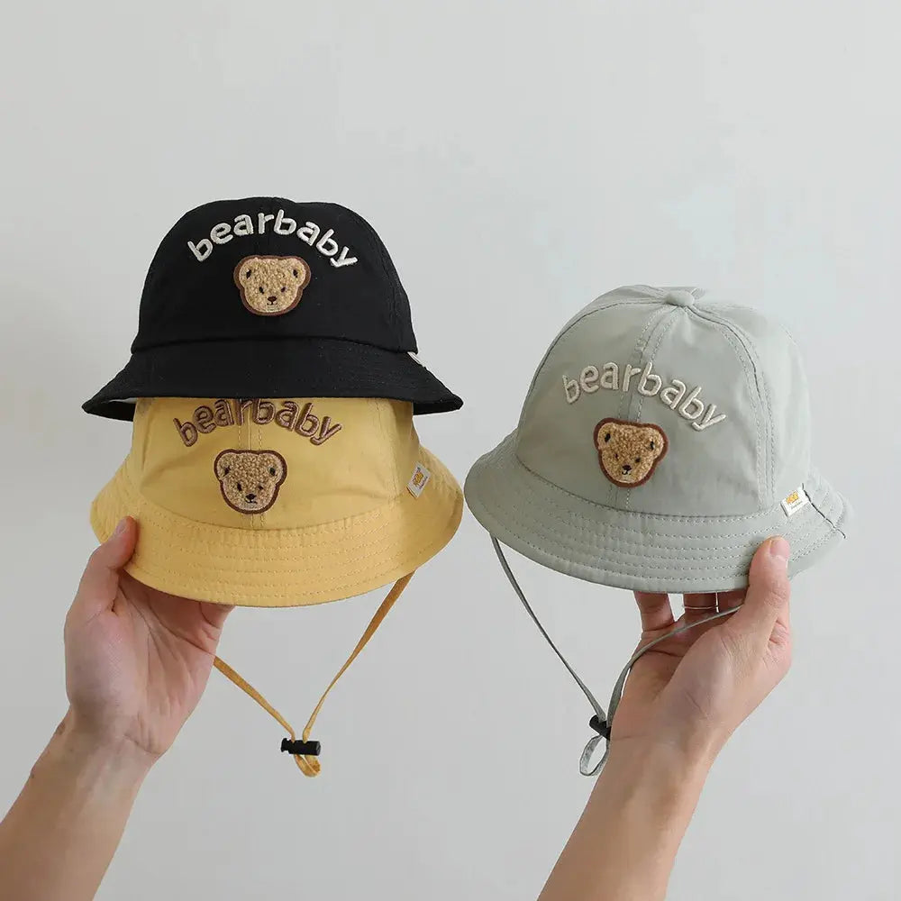 Cute Bear Baby Bucket Hats Korean Boy Girl Summer Uv Protection Fisherman Caps Kids Outdoor Sunshade Panama Basin Caps Zenn Organics Inc
