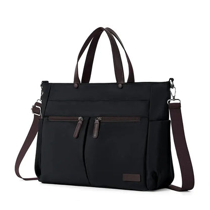 【 Laptop Bag 】 Nylon casual ladies' laptop bag, daily commuting briefcase, lightweight double main pocket single-shoulder bag Zenn Organics Inc