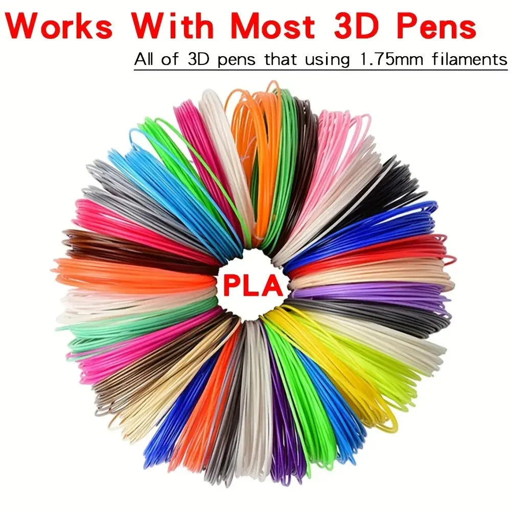 32 Colors 3D Pen Filament 1.75mm PLA, Each Color 10Feet(3m), Total 320 Feet (96m) 3D Pen Filament Refills, Random Color Zenn Organics Inc