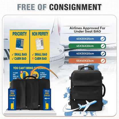 Ryanair 40x30x20 Luggage Cabin Bag, 40x30x20 Bag Men Women 15.6inch Laptop Bag Business  Travel Backpack，College School Backapck Zenn Organics Inc