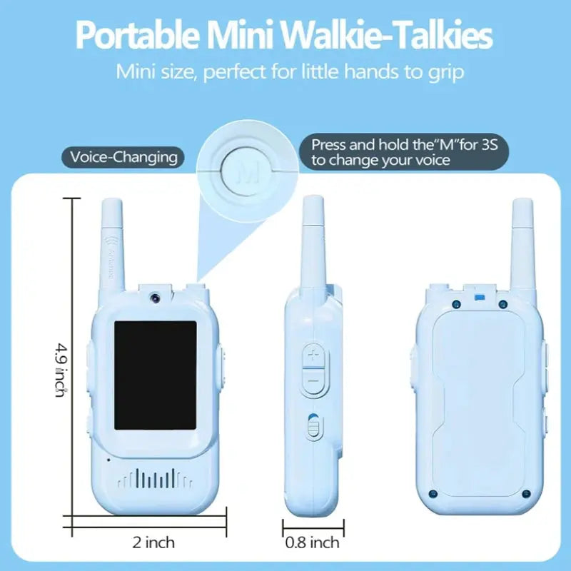 Kids Video Walkie Talkie with 2" HD Screen  One-Click HD Call Intercom For Children Gadgets Technology Gift Zenn Organics Inc