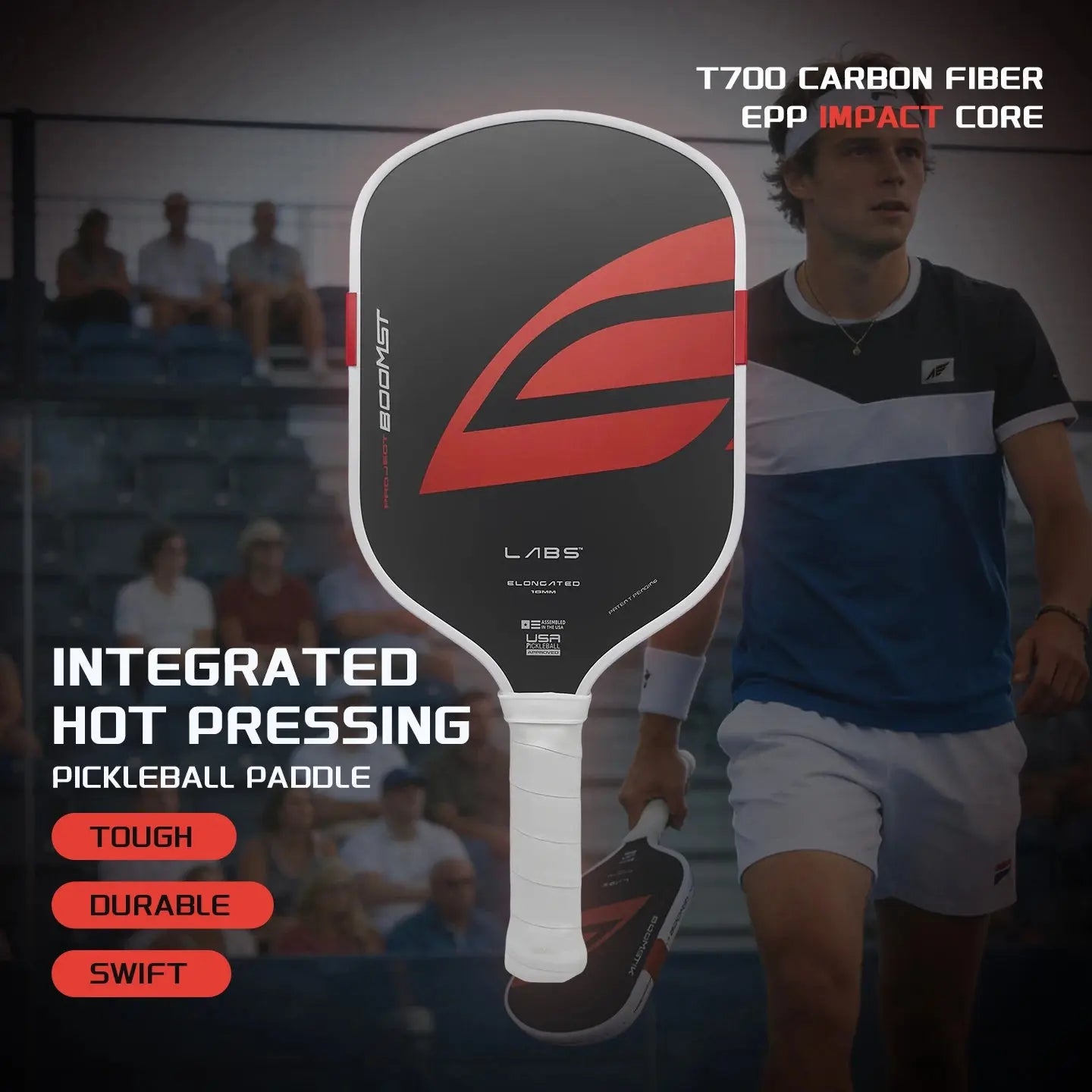 Boomstick  T700 Pickleball Paddle 16mm Thickness Pro EPP+EVA Foam TPU Edging Super Durable Training Custom LOGO Available Zenn Organics Inc