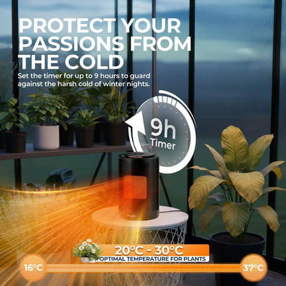 Portable PTC Heater, Hot Air Convection Fan Heater with 16-37℃ Thermostat, Oscillating Electric Space Heater for Home Office Zenn Organics Inc