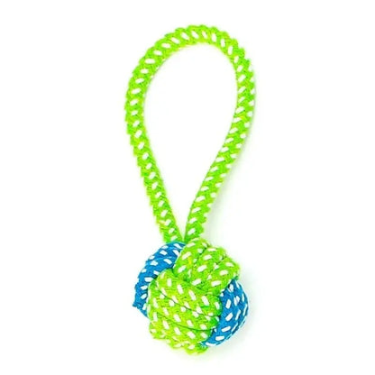 Zenn Organics Inc pet dog toy with cotton rope and mini ball for large and small dogs, ideal for chewing and interactive play