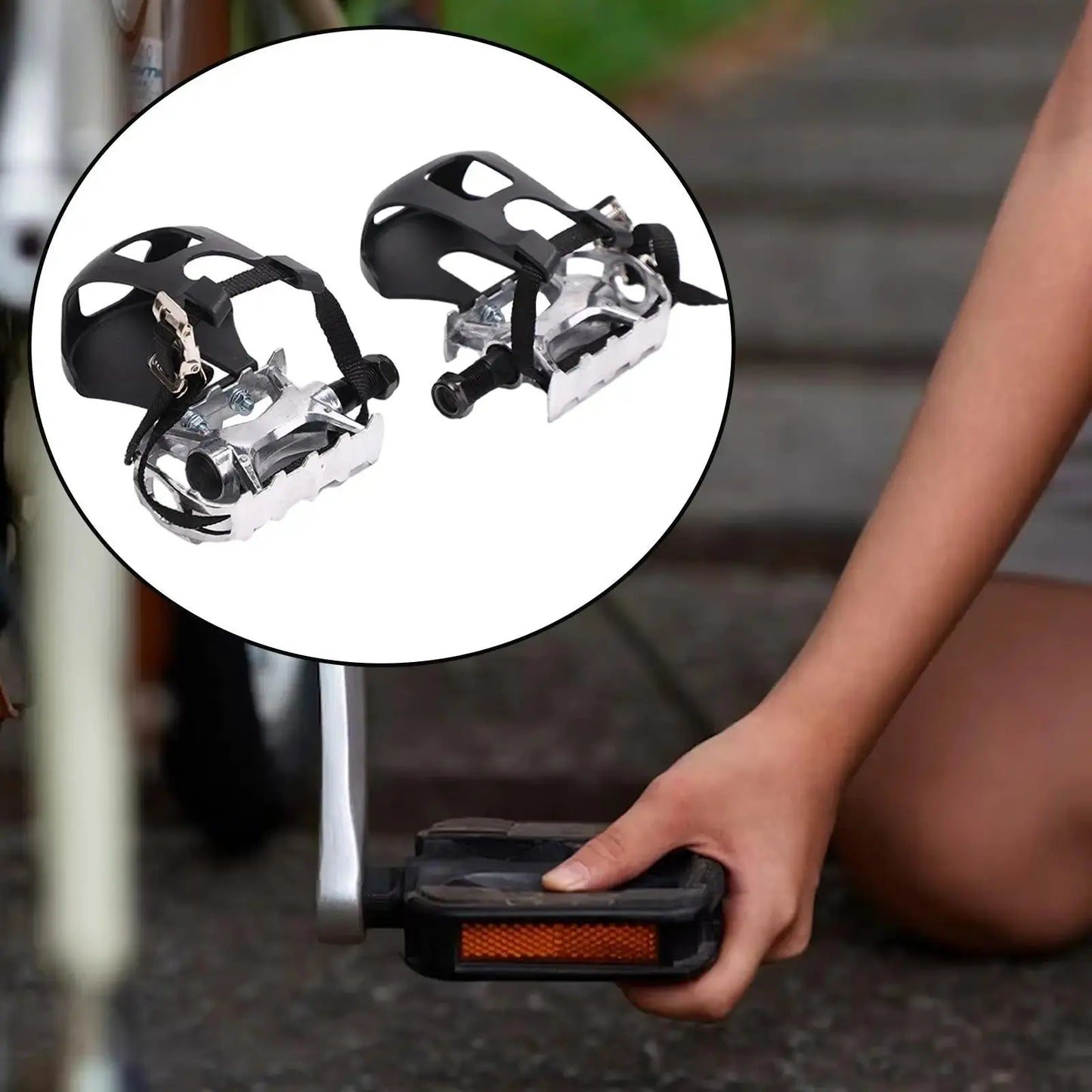 Exercise Bike Pedals with Clips and Straps Lightweight Bike Replacement Parts for Indoor Riding Stationary Bike Home Gym Zenn Organics Inc
