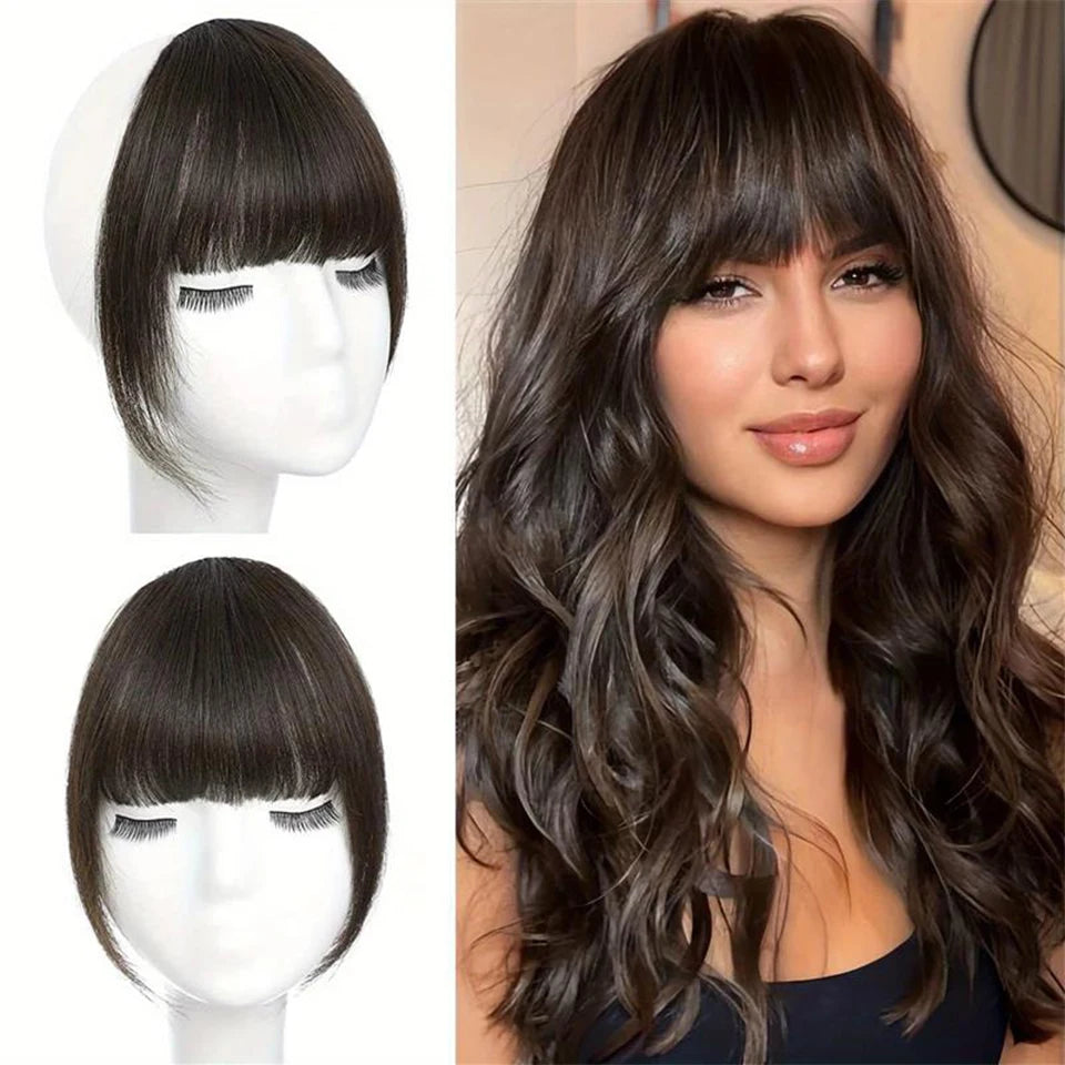 Hair bangs clip-in extensions Fringe fake hair wigs Synthetic Toupee Hairpiece with sideburns DIY Elegant women Hair Accessories Zenn Organics Inc