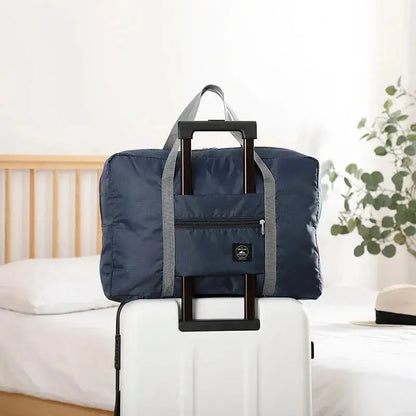 Fashionable Foldable Travel Bag: Large Capacity, Splash-Proof Carry-On Luggage Handbag for Unisex Fitness & Holiday Trips Zenn Organics Inc