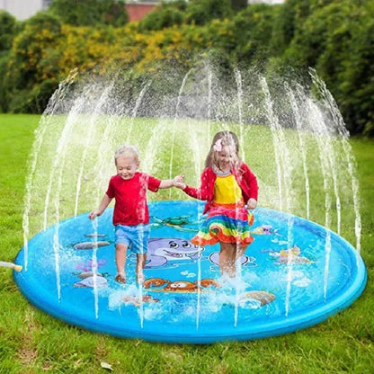Summer Outdoor Garden Lawn Sea Animal Inflatable Cold Water Spray Kids Sprinkler Interactive Play Game Pad Mat Tub Bath Toys Zenn Organics Inc