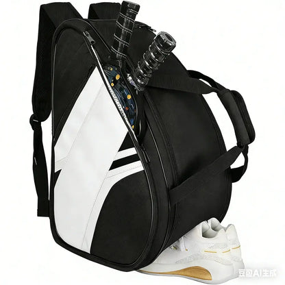 Pickleball Racket Backpack with Ball Bag, Waterproof Sports Gear Bag, Breathable Shoe Compartment, Paddle Storage Bag Zenn Organics Inc