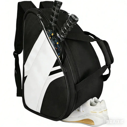Pickleball Racket Backpack with Ball Bag, Waterproof Sports Gear Bag, Breathable Shoe Compartment, Paddle Storage Bag Zenn Organics Inc