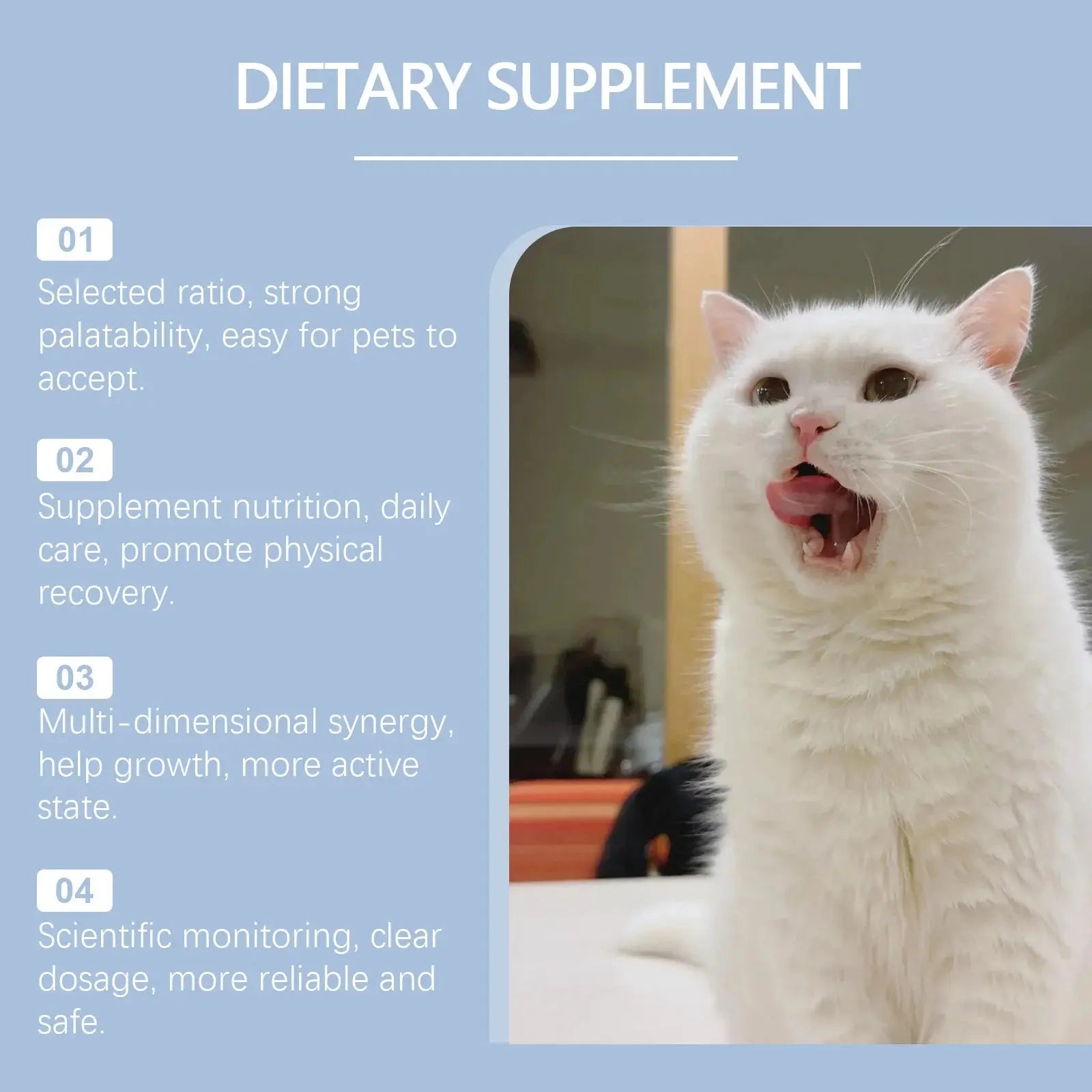Yegbong 50ml Cat Vitamin Supplement Daily Care to Help Nutrition, Promote Growth, and Support Cat's Recovery, Vitamin Care Drops Zenn Organics Inc